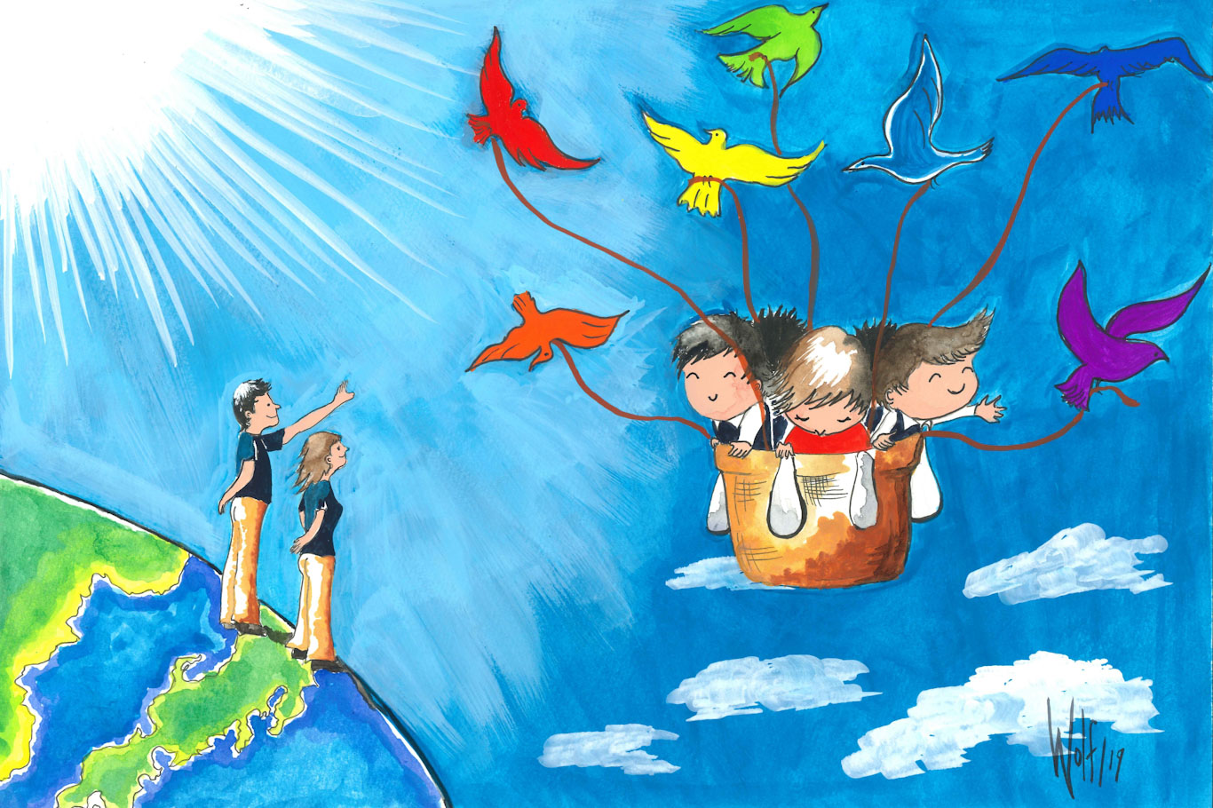 ��t���󐼎s�ɂāA�F�肱�ǂ����A�w���N���u�����^�c���� Rainbow Wings International Family